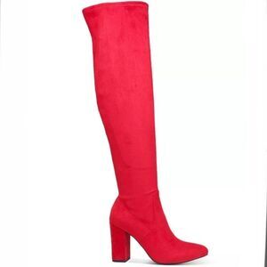 NWT Wild Pair 6 & 10 Bravy Over-The-Knee Stretch Suede Block Heel Boots New Box
